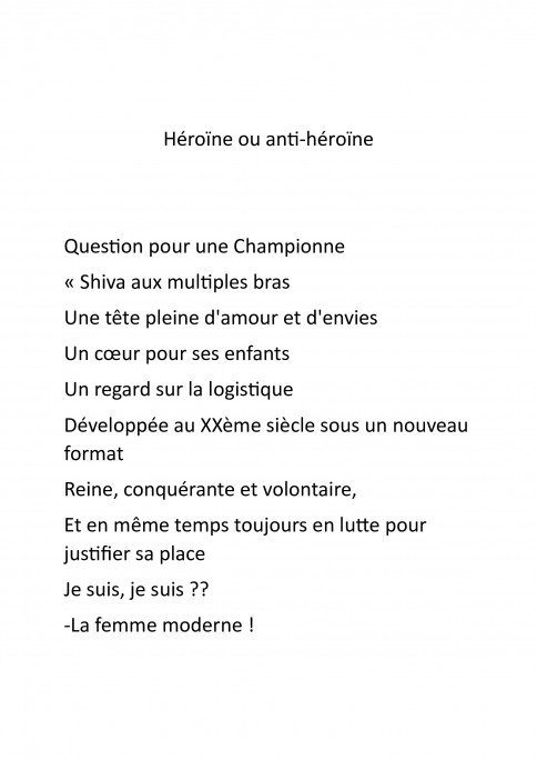 Série poétique "Mon héroine"